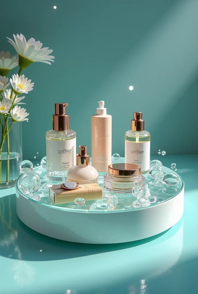 Create a box with beauty products for sale.
Put them in a box put them in a pool
