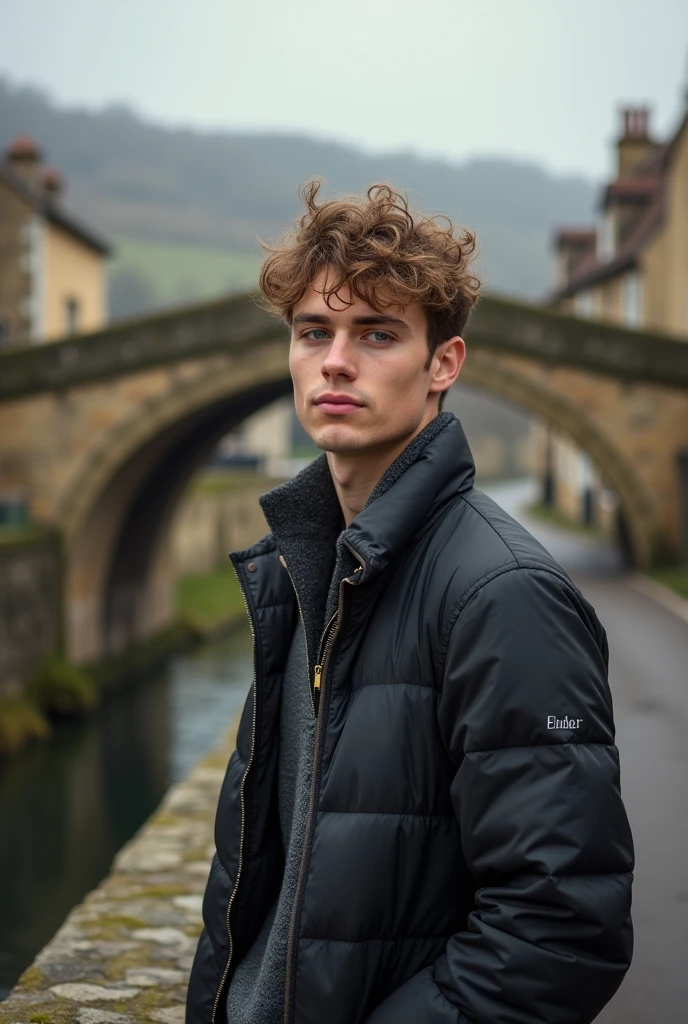 photography realistic, europe a young man, ultra hd, bridge england