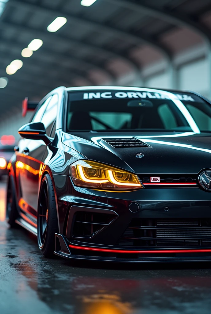 vW Golf MK4, Motorsport, Jubi gti bumper, black, yellow headlight glass, turbo, body kit, big mowl on front bumper