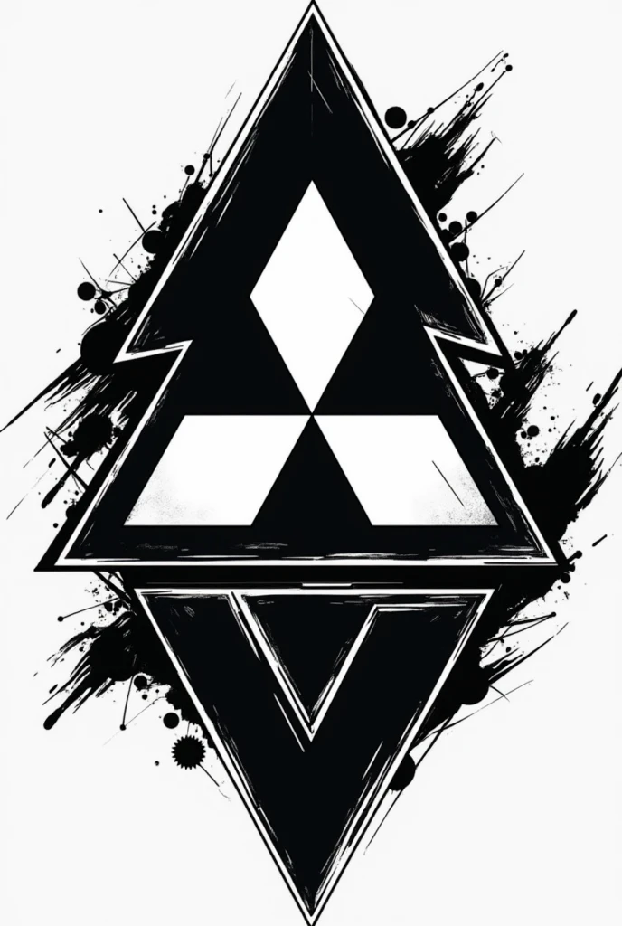 create a logo for a store whose main market is selling pins, scale cars, geek stickers and elements, The name of the store is TurboGeek, The image must be inspired by Mitsubishi, that black and white colors predominate