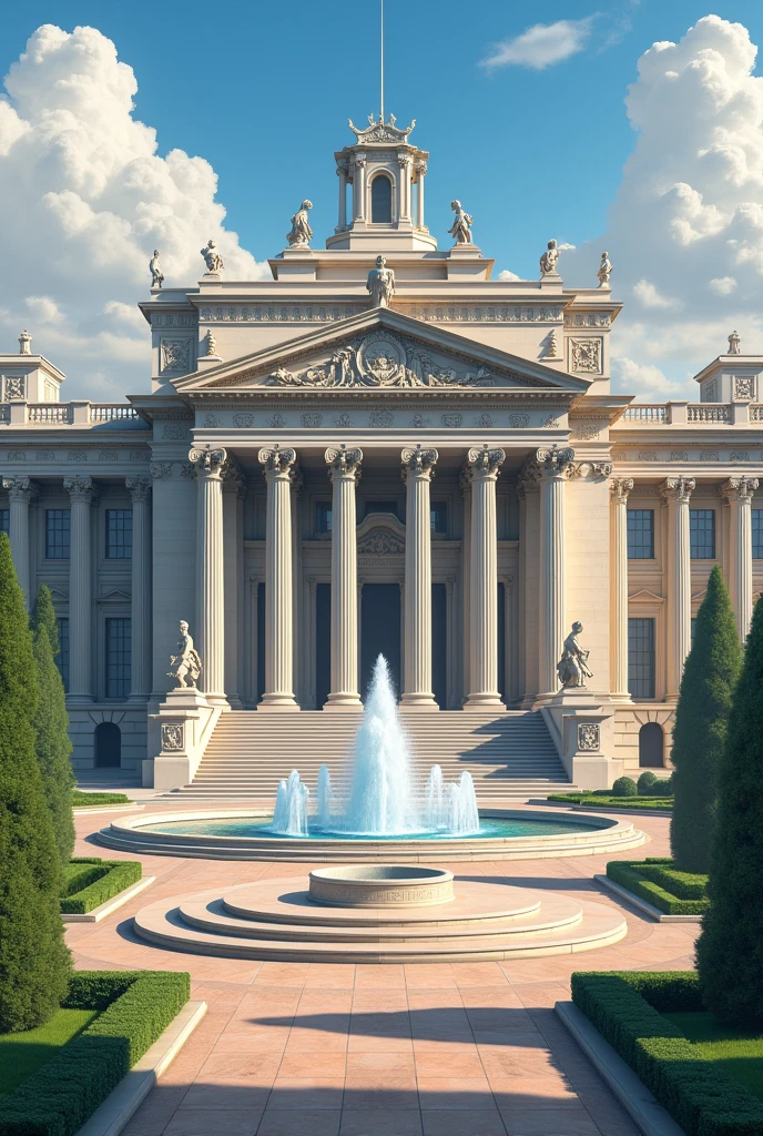creates an image of neoclassical architecture