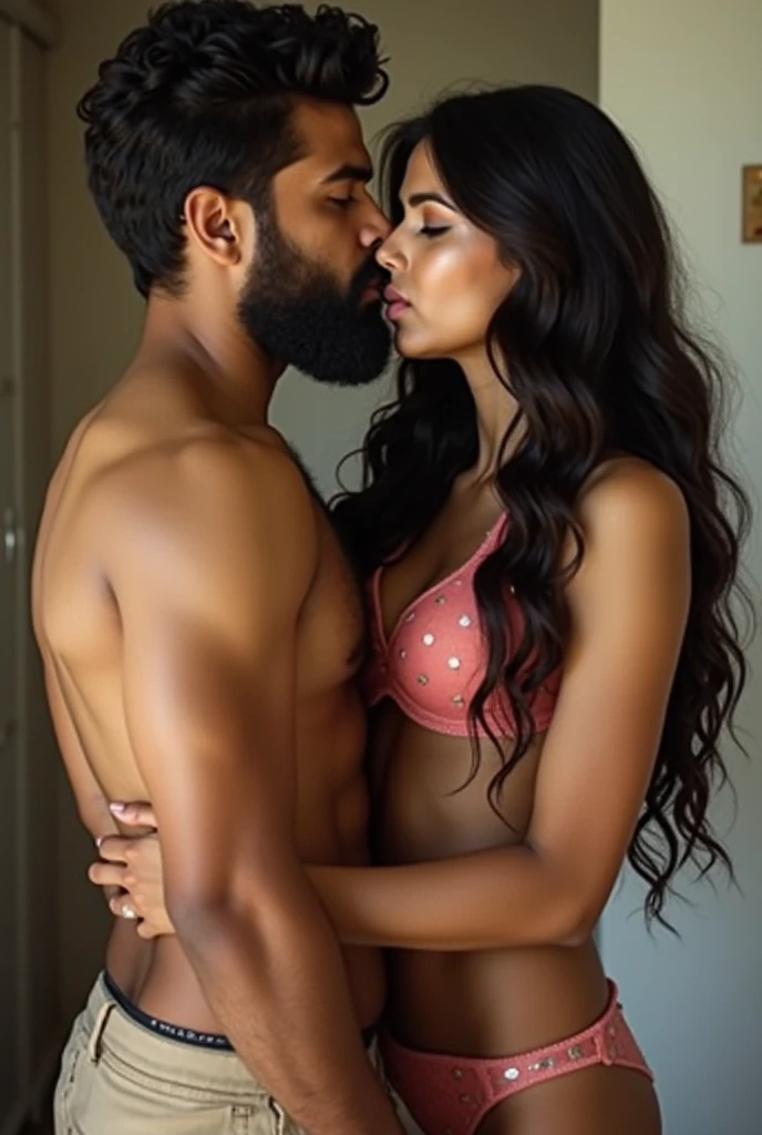 A big boobies indian girl lift carry a nude big dick indian guy. She lift and carry and blowjob him.
