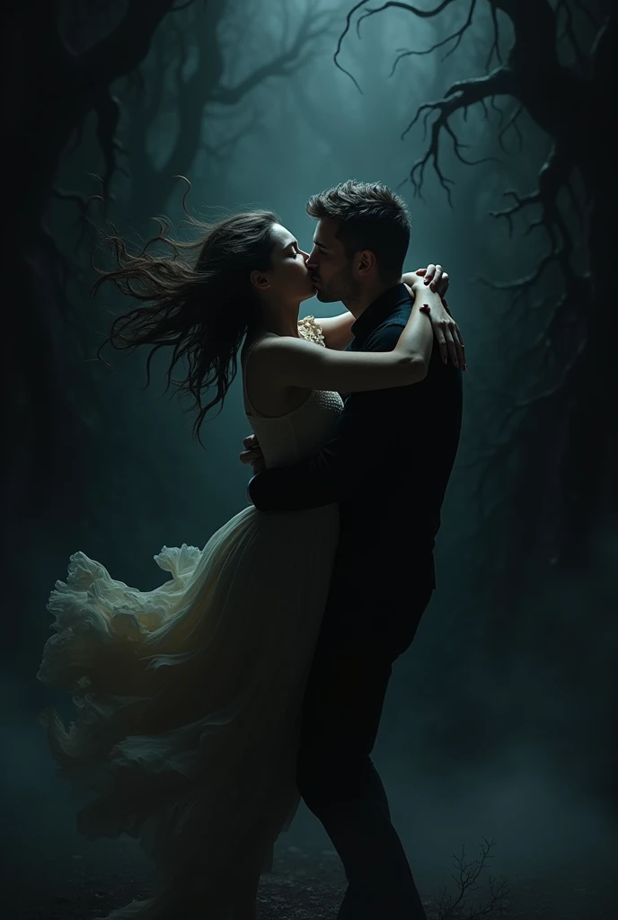 Couple being pulled into darkness