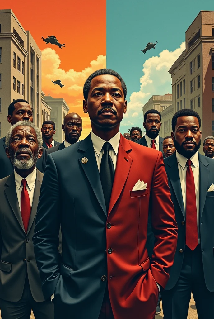 Prominent historical black leaders surrounding george floyd