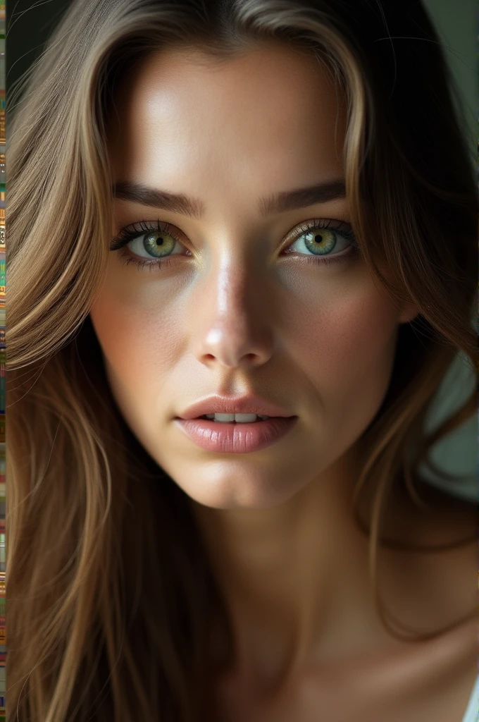 Serbian woman with green eyes and brown hair
