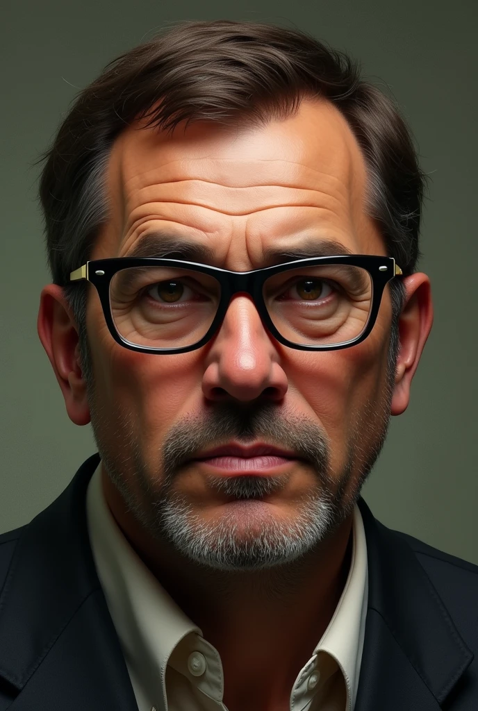 Create a Brazilian man, who wears glasses has short hair, disguised, have a weight of around 100kg and have brown eyes, use your eyes, don't have a beard and have a slightly big nose.