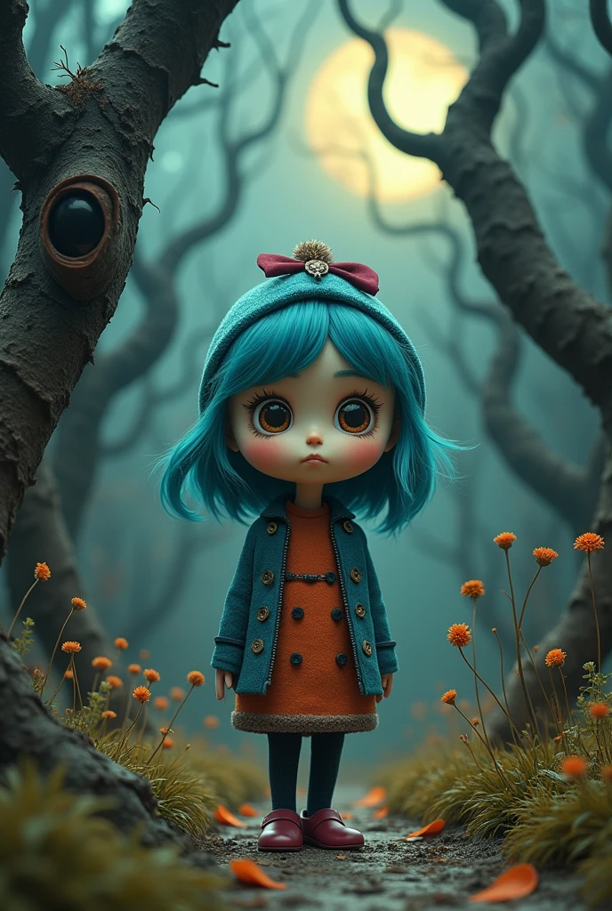 The Pocoyo cartoon as if it were part of a movie directed by Tim Burton&#39;s