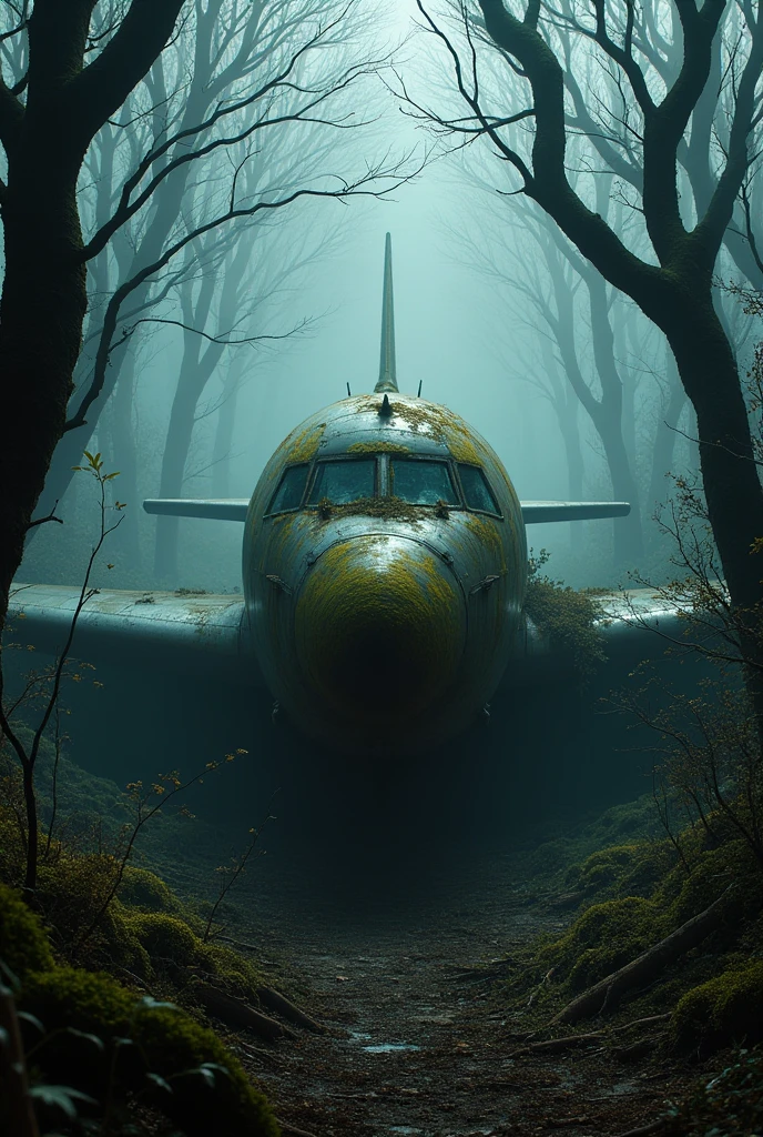 Abandoned plane in the middle of a haunted forest