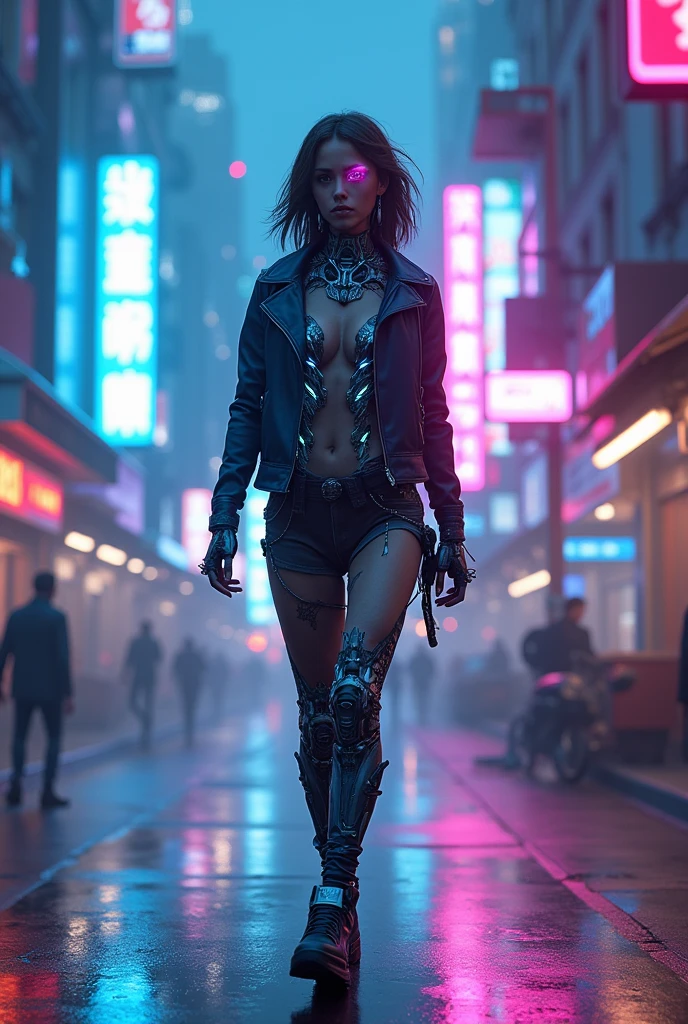 (Masterpiece, Best quality, high resolution, 32k unit wallpaper, extremely detailed CG:1), (highly detailed and perfect illustration:1.0), ((1 young beautiful woman by cyberpunk, dynamic and sexy pose, resting on a wall with one leg perched on the wall: 1.5, head leaning forward lighting a cigarette: 1.4, illuminated by the cigarette light on her face)),((cyberpunk clothing, top leather pants with ornaments and bright colorscity at night cyberpunk)), neon signs, futuristic cars, dark place, intense rain, ((wet clothes, magenta neon lights illuminating the young man perfectly:1.45).