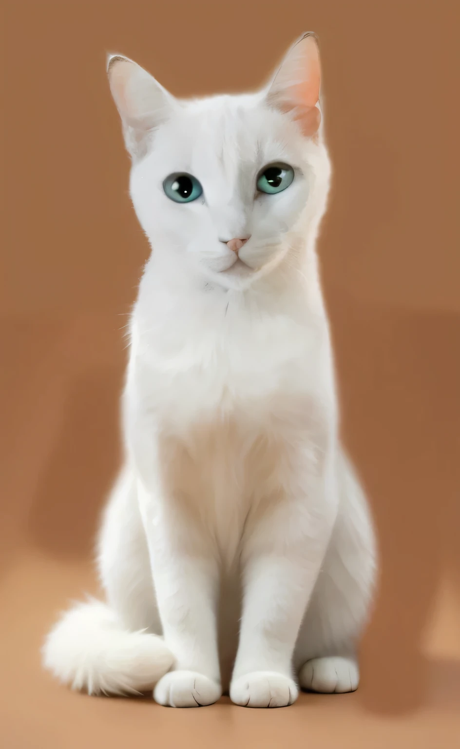 a very cute furry cat, hairs drawn like cartoon, perfectly drawn eyes, eyes like a cartoon drawing, beautiful eyes, perfect eyes, she is very happy, she is smiling, the image is very detailed