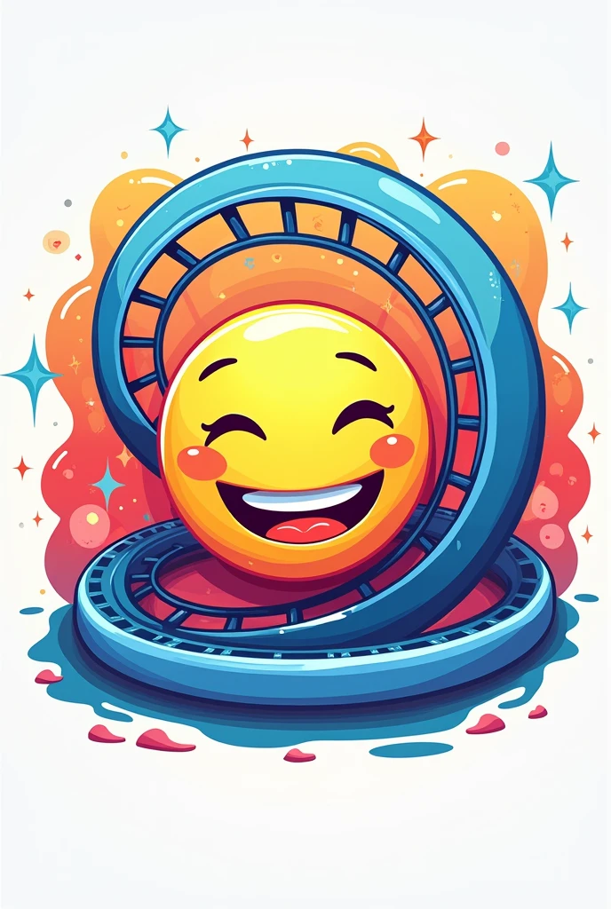 Make me a roller coaster logo that says Smileworld 