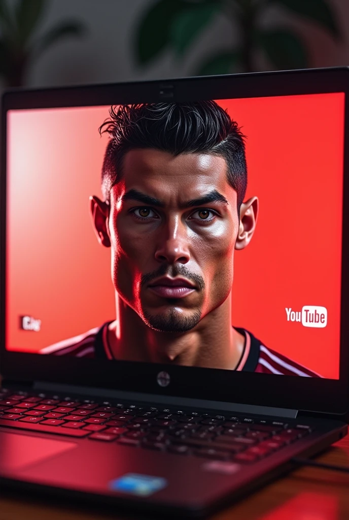 an image of Cristiano Ronaldo on the Youtube screen