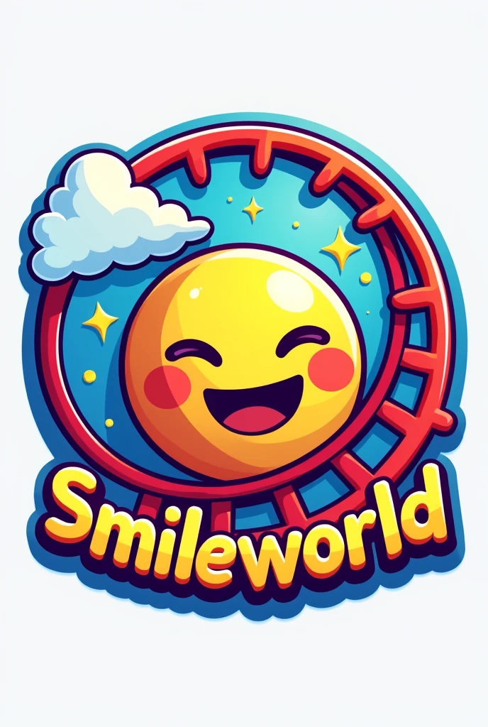 Make me a roller coaster logo that says Smileworld
