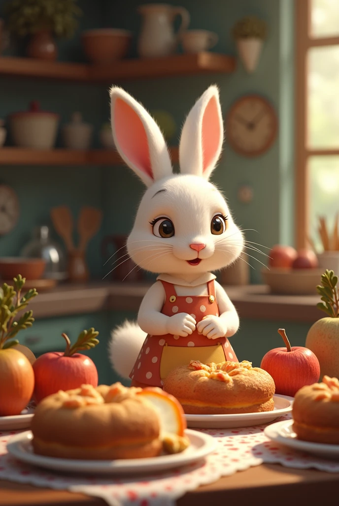 Mrs. Rabbit was in charge of the food.. She made crunchy carrots and apple muffins.