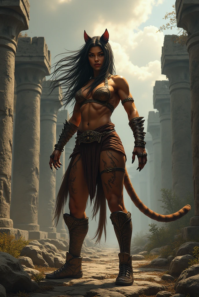 a tiger-women in the mortal kombat