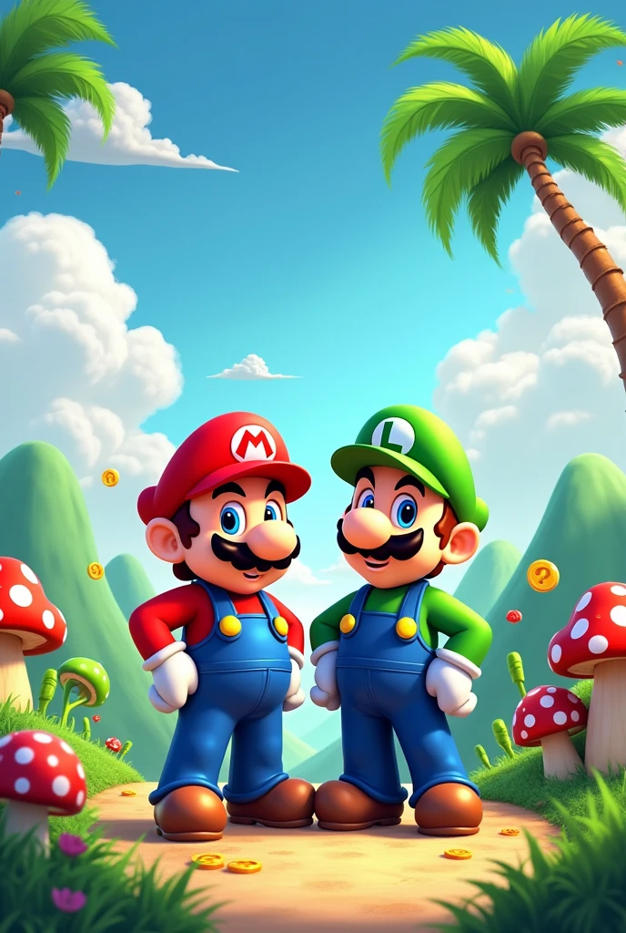 Make me a Mario Bros birthday invitation for a boy named Sebastian, August 31st at 3pm at Las Vegas Park