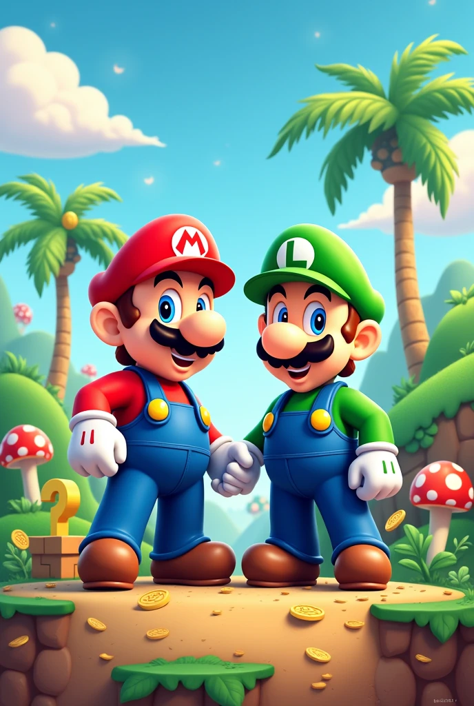 Make me a Mario Bros birthday invitation for a boy named Sebastian, August 31st at 3pm at Las Vegas Park