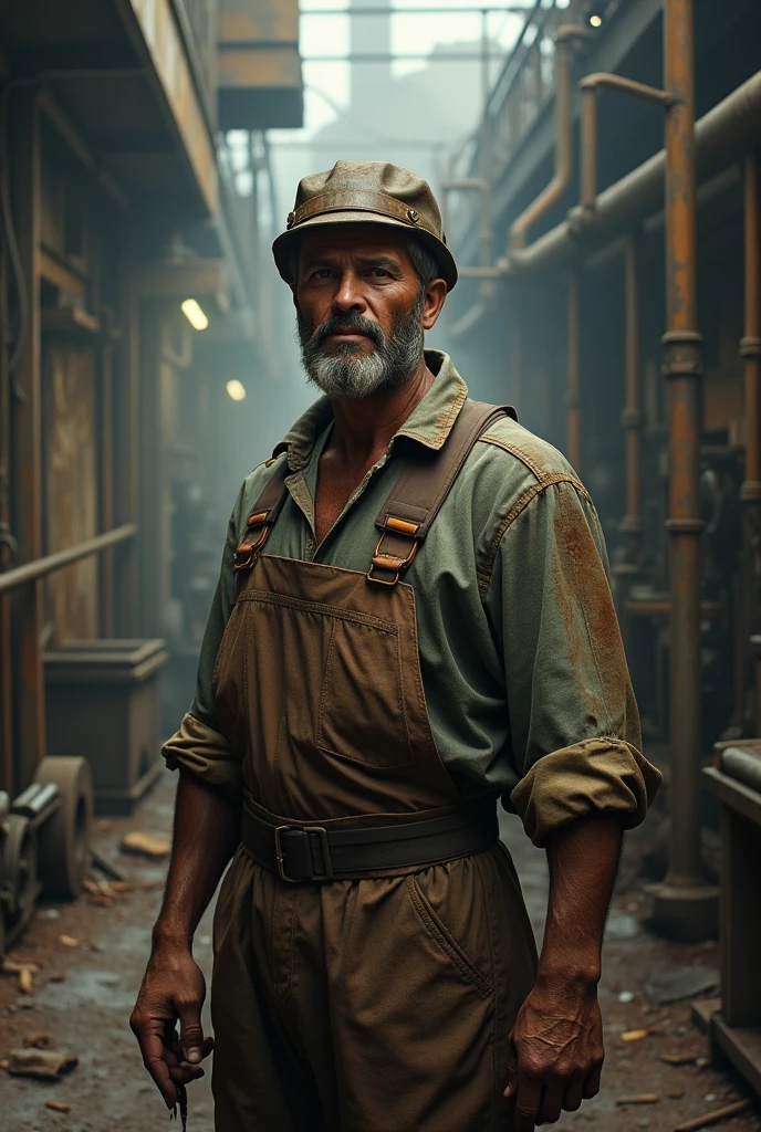 A Brazilian working in a factory in the 20th century