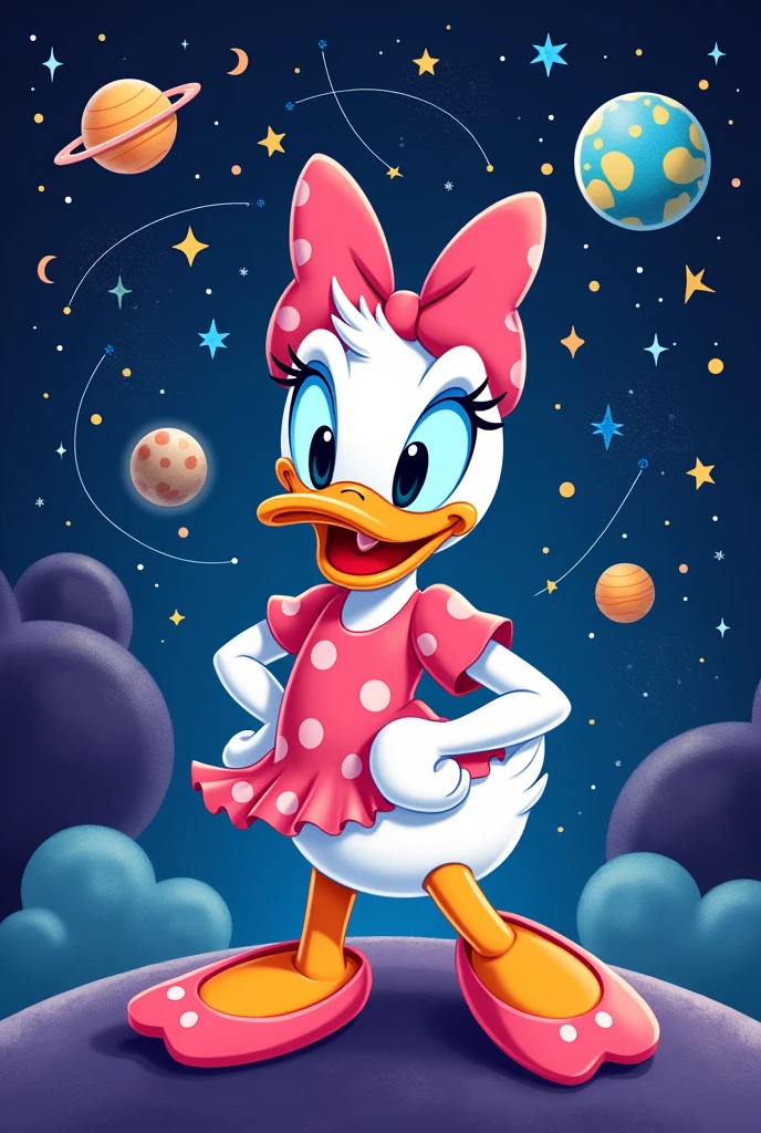 I need a birthday card with a Daisy Duck theme but with space to write
