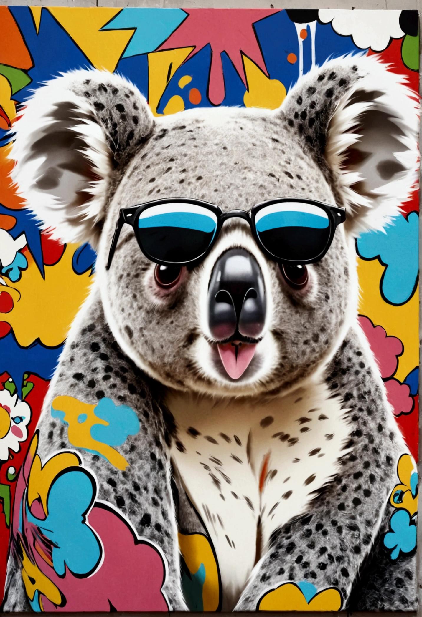 Koala bear with sunglasses, Pop-Art, Graffiti
