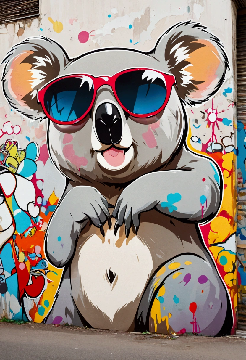 Koala bear with sunglasses, Pop-Art, Graffiti 