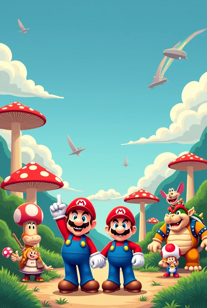 Mario Bros birthday invitation for Sebastian, August 31st at 3pm at Las Vegas Park, in Spanish