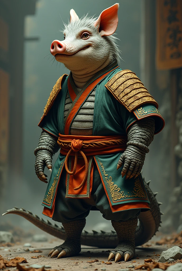 You give me creating an imaginary friend with crocodile legs, a pig&#39;s back, dragon scales, human arms and samurai clothes