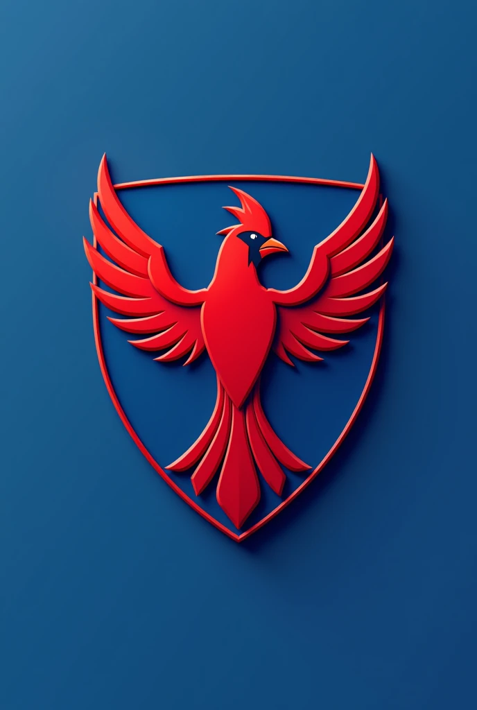 Cardinal bird logo for blue uniform shield