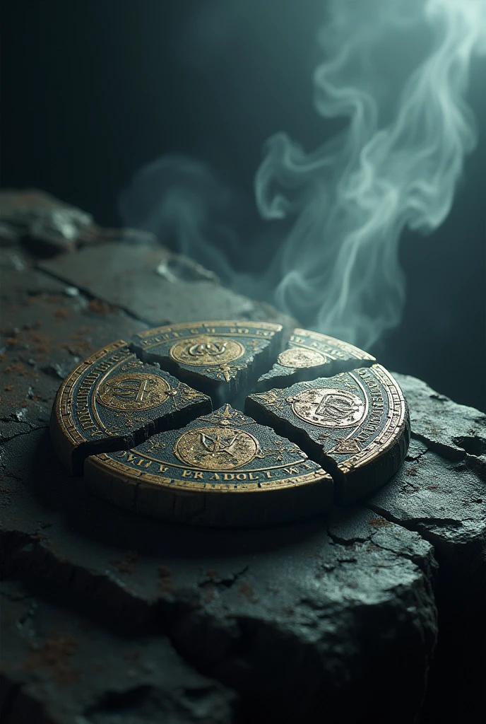 Dark Medallion broken into 3 pieces