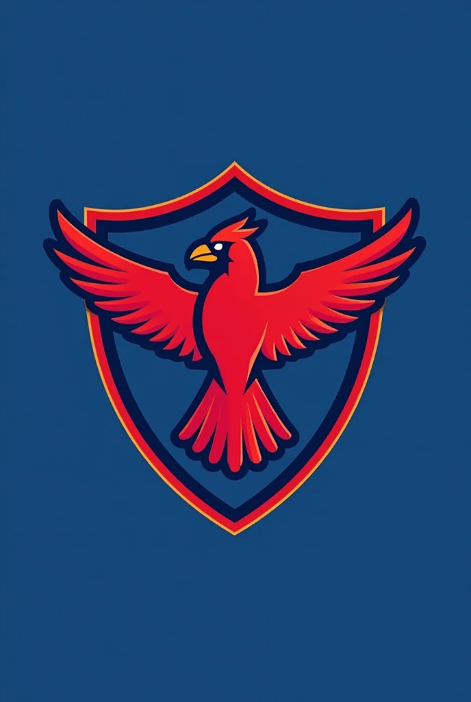 Cardinal bird logo for blue uniform shield