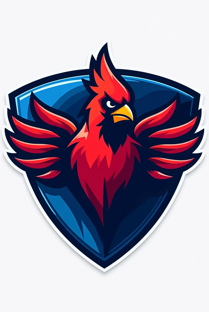Cardinal bird logo for blue sports uniform shield
