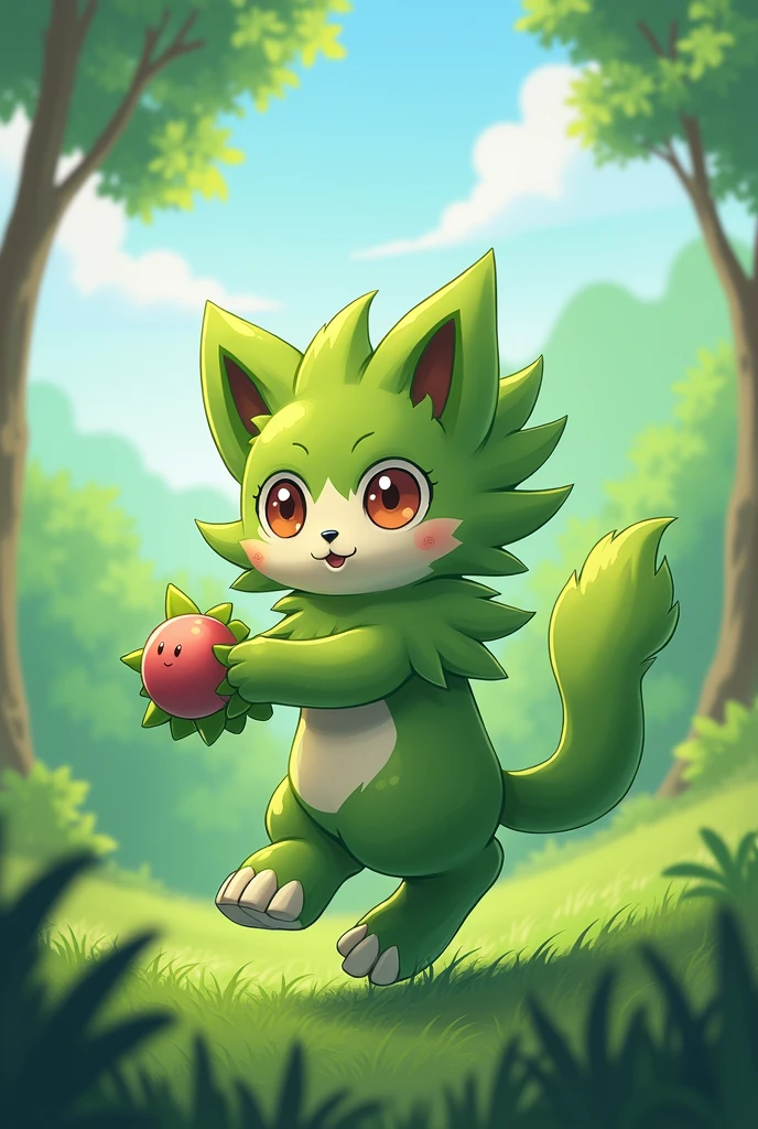 Floragato, fur Pokemon, grass,paldea,yoyo