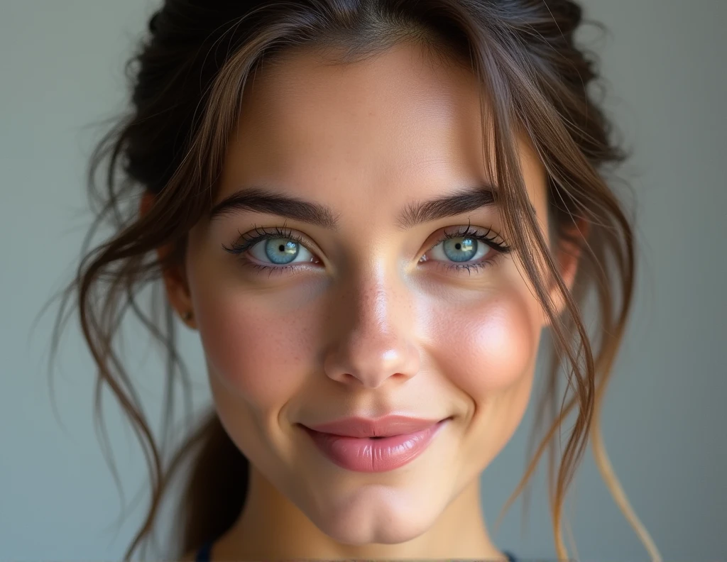 face little cute Spanish blonde woman beautiful luscious lip and small nose. 4k Detail portrait photography. we need to see the whole face, no hair in front of the face