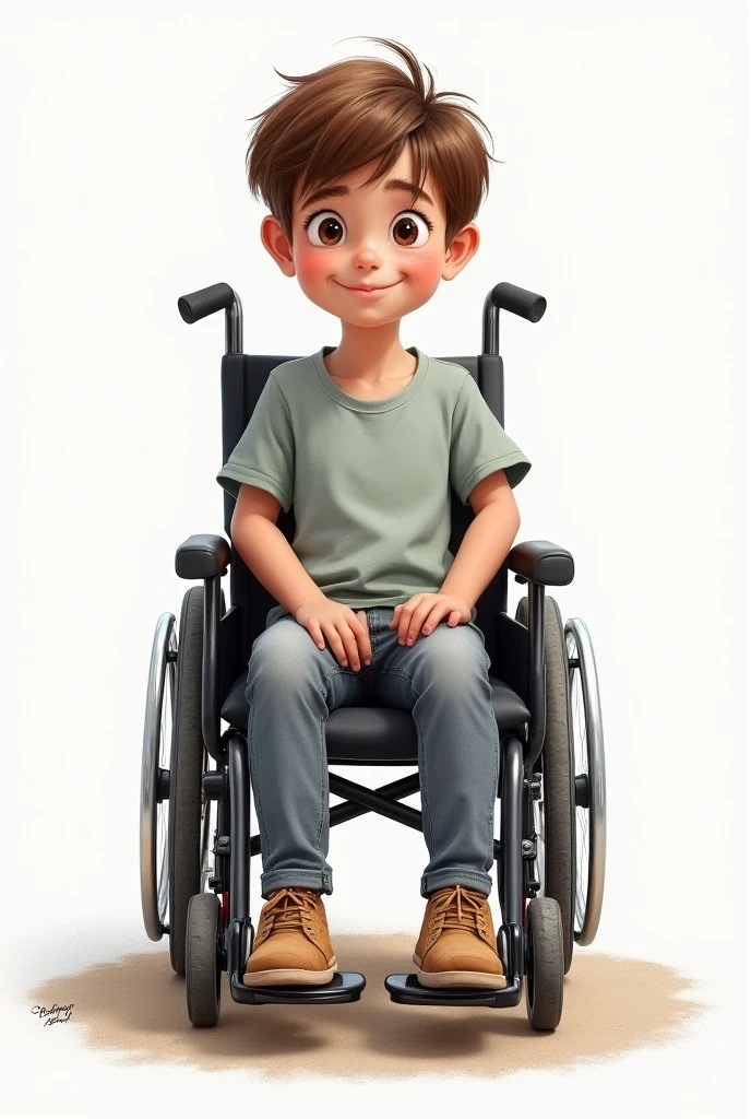 Drawing of a boy in a wheelchair showing his feet