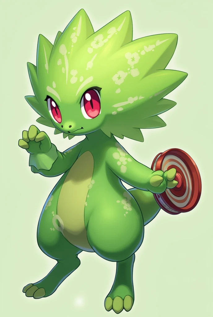 Floragato, fur Pokemon, grass,paldea region,yoyo,green fur, red eyes