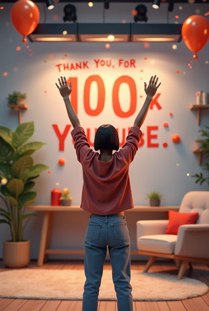\imagine, youtube 10 k subscriber complete with celebrate, Thank you for 10k YouTube family will be written on the back wall.
