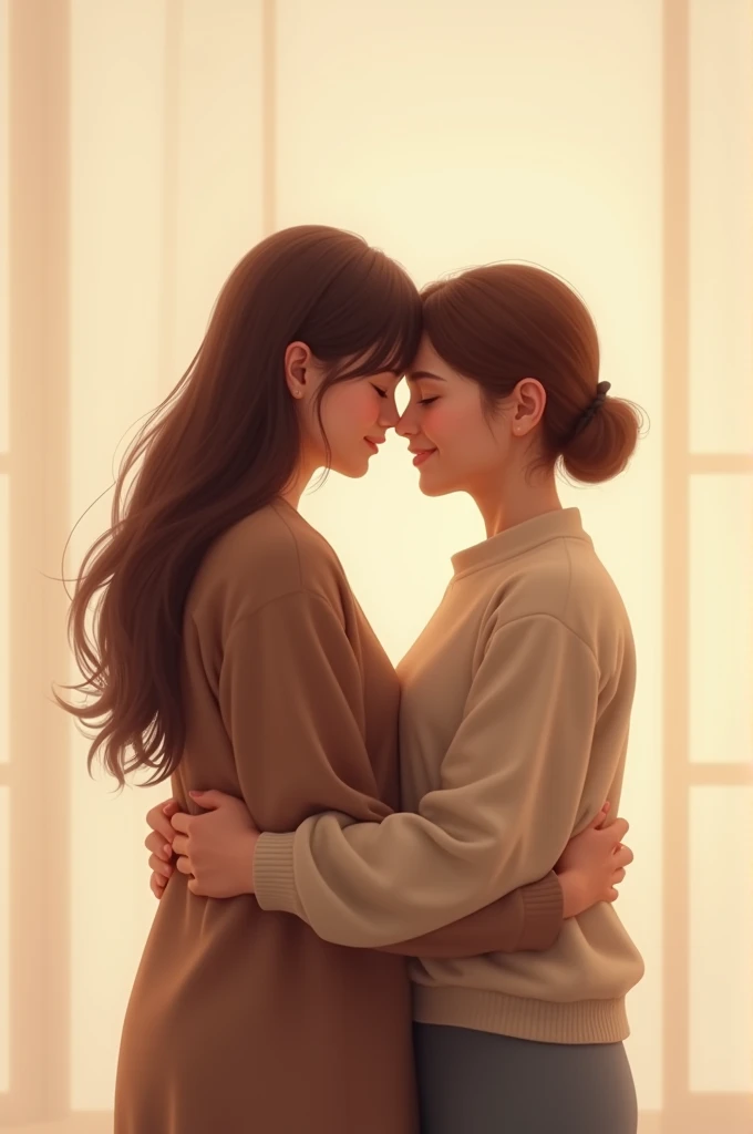 Two people hugging