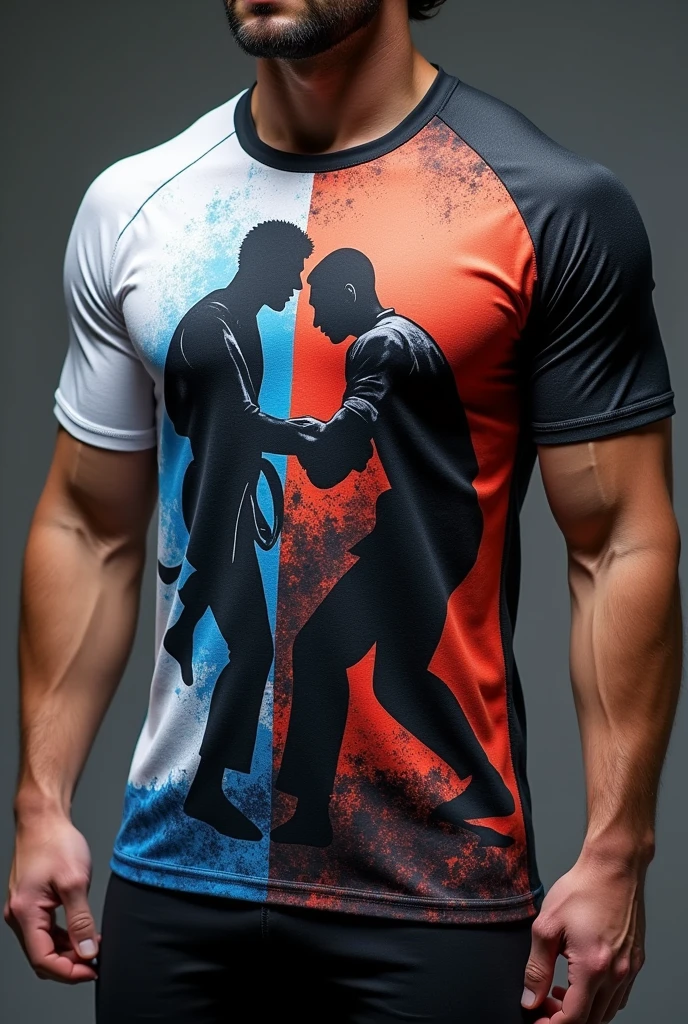 gym shirt with judo and jiu jitsu images