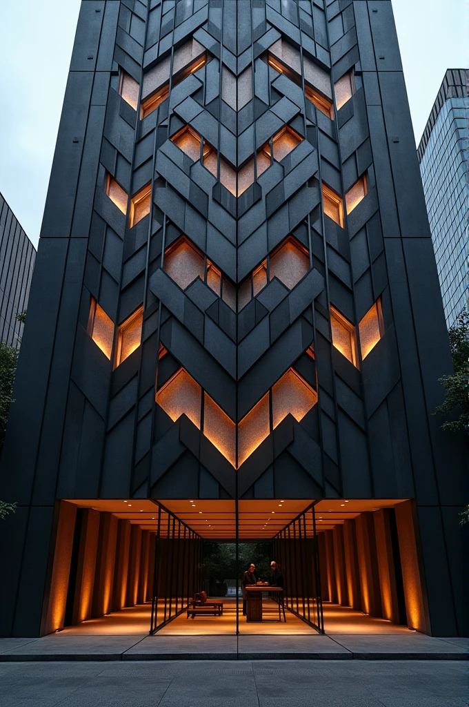 Create a geometric design for the front of a law firm