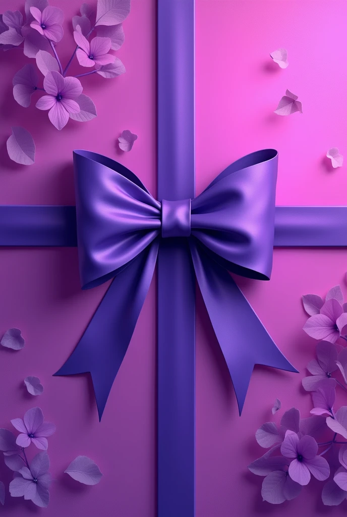 create an image for a cover of a purple august campaign, with a purple bow, purple background and illustrative images 