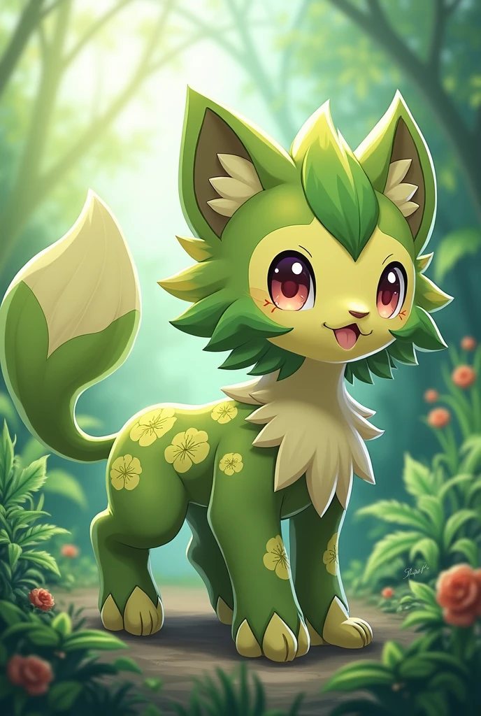 Floragato, Pokemon, grass,paldea region,cat