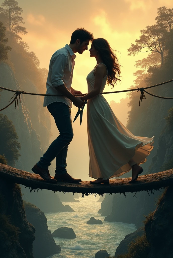 Book cover for romantic book cutting the bridge
