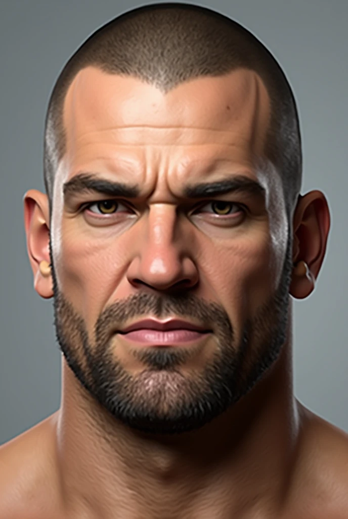 Make a face texture for wwe2k png with a guy with a skin a little lighter than tan