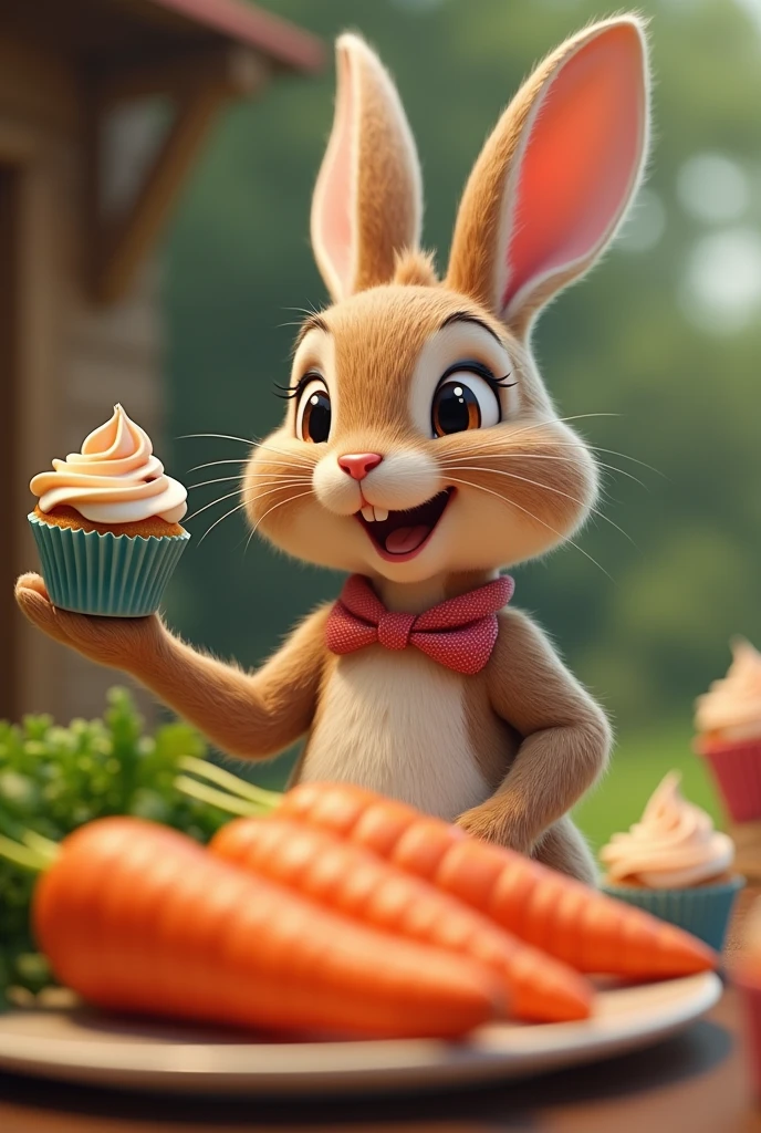 Mrs. Rabbit shouted, “Come and enjoy the delicious carrots and cupcakes!”!&quot; he said with a smile