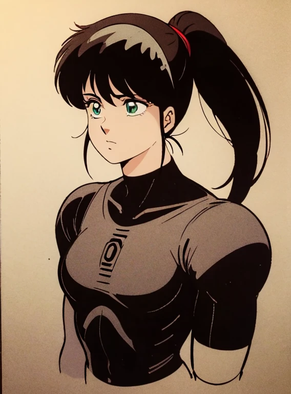 (masterpiece, Highest quality), Intricate details,, One girl, Samus Aran, ponytail, hair band,,