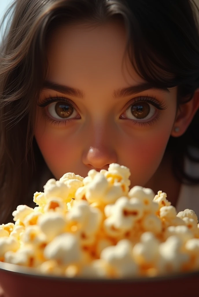Evelin eyes on popcorn