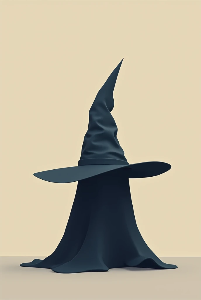 Create a minimalist wizard hat, with a plain colored background