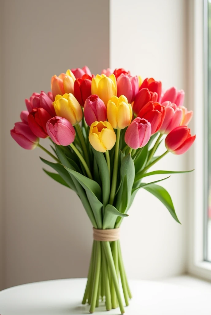 a bouquet of tulips for a shop catalogue