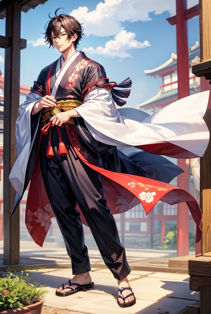 Handsome Japanese man full body