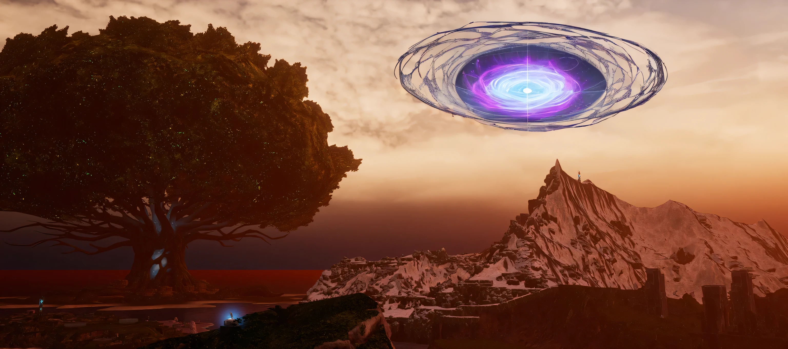 energy vortex portal, purple vortex in the sky, sky hole